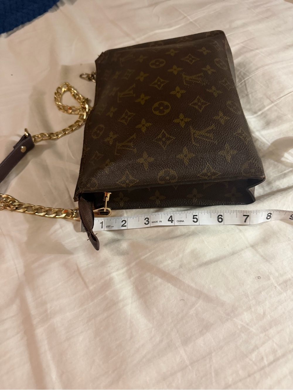 Louis Vuitton Brown Monogram Chain Crossbody Bag with Tassel - Picture 9 of 9